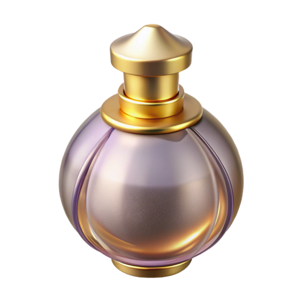 stunning classic Perfume Bottle with Golden Cap high resolution png