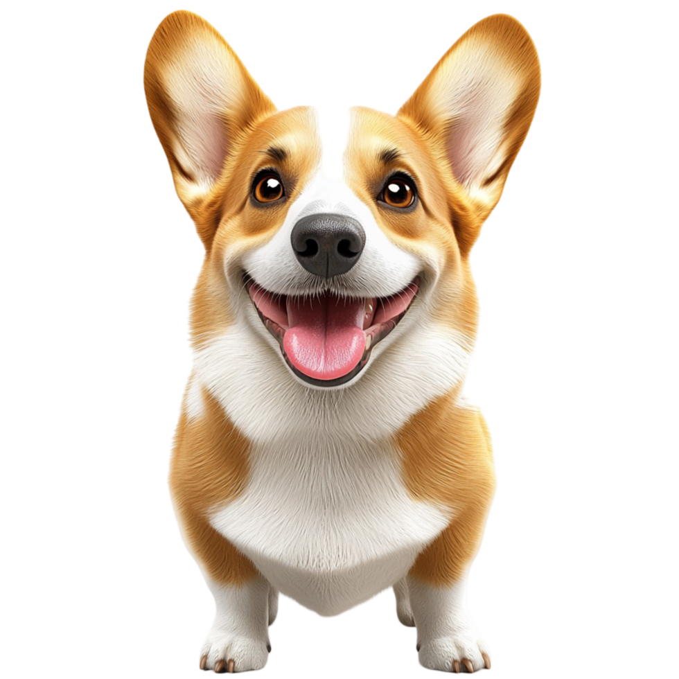 Adorable corgi dog a happy expression fluffy fur png