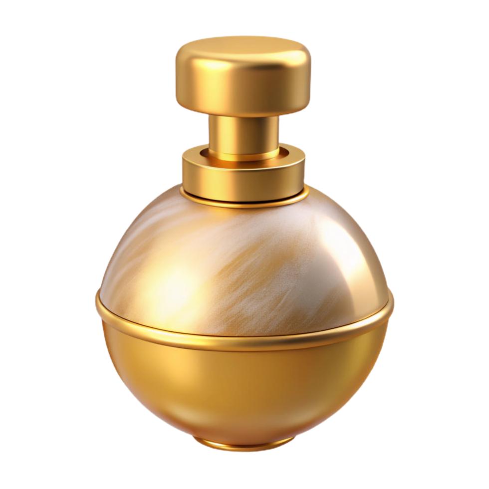 dramatic rustic Perfume Bottle with Golden Cap detailed png