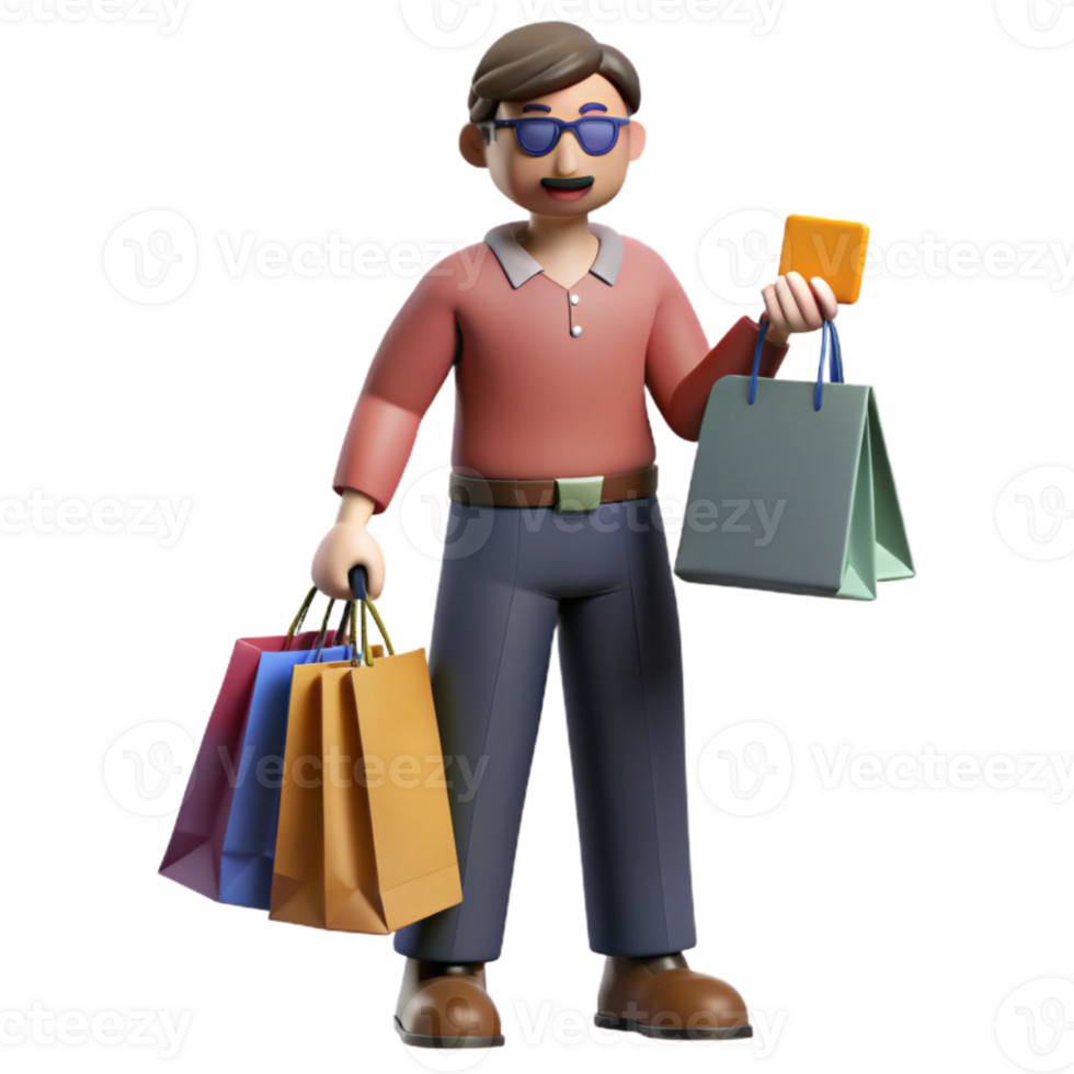 stunning abstract Personal Shopper with Shopping Bags and Credit Card png