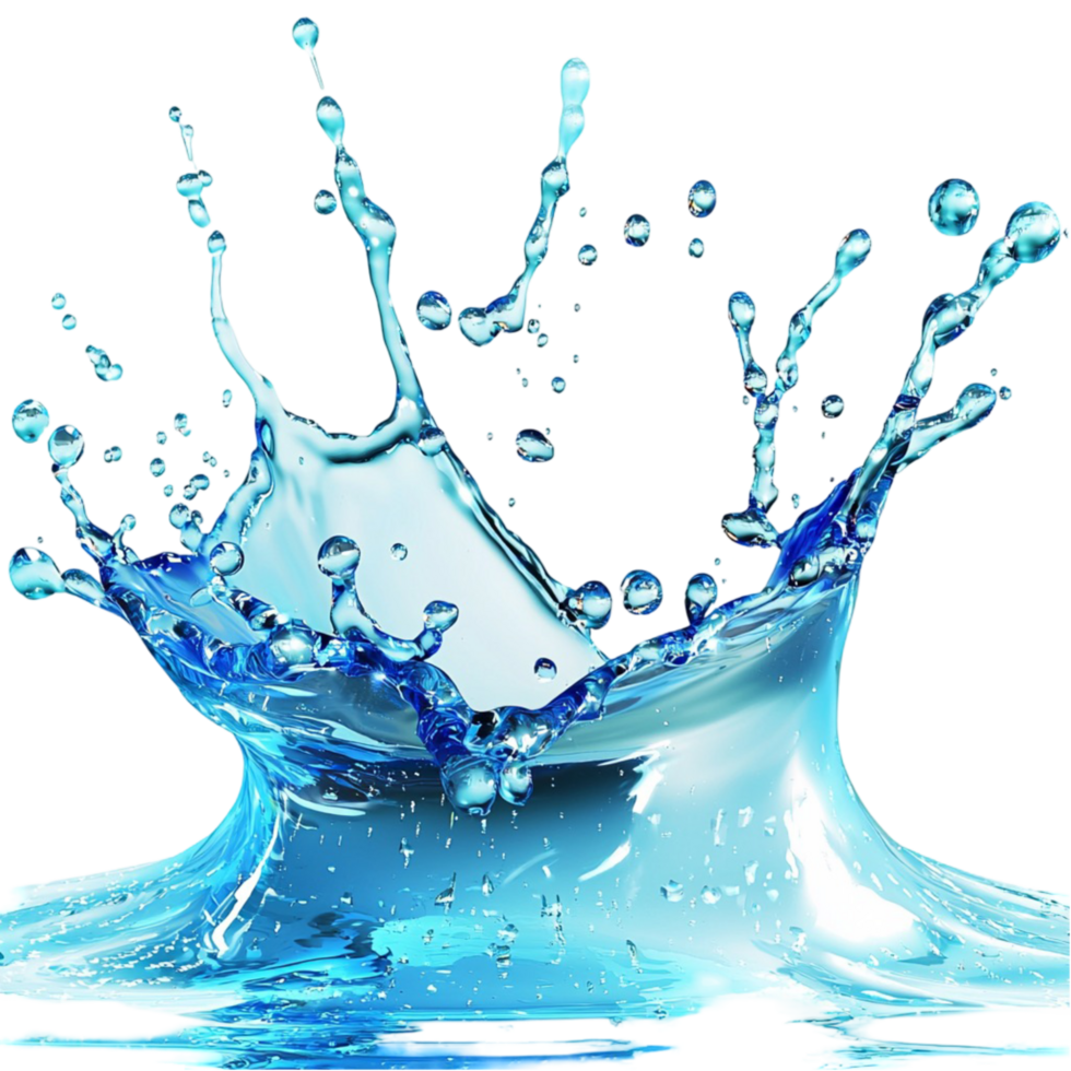 Splendid blue water splash frozen in motion dynamic energy png