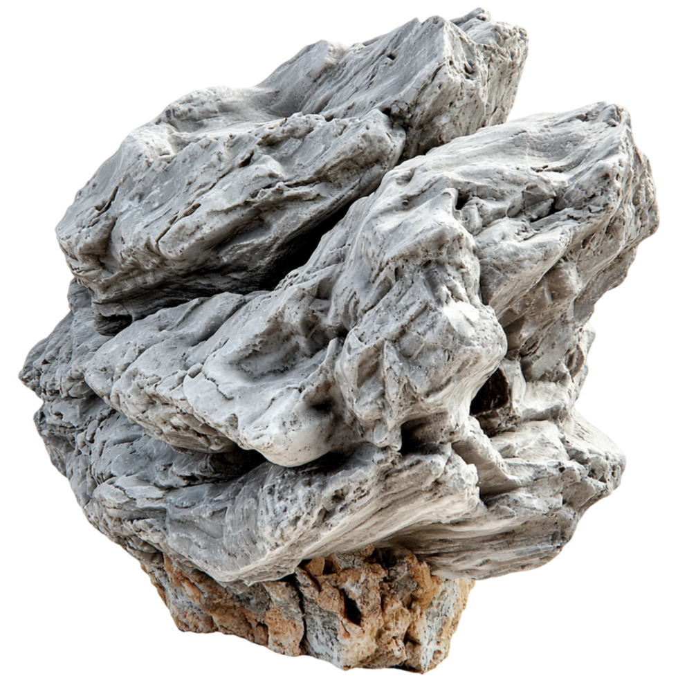 Large rugged gray rock a rough textured surface png