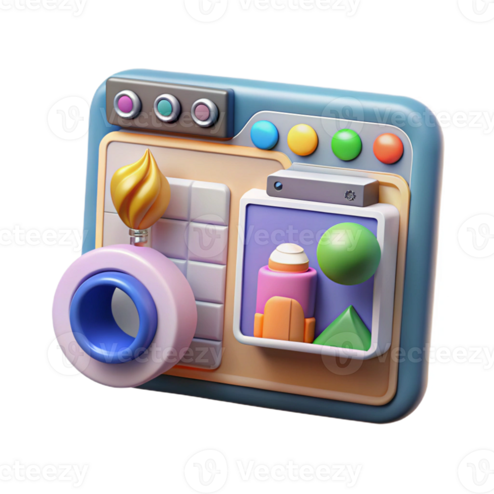 impressive abstract Photo Editing Software Interface Transparent Background high quality png