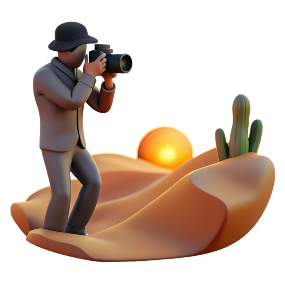 extraordinary contemporary Photographer Silhouette at Sunset Cutout genuine png