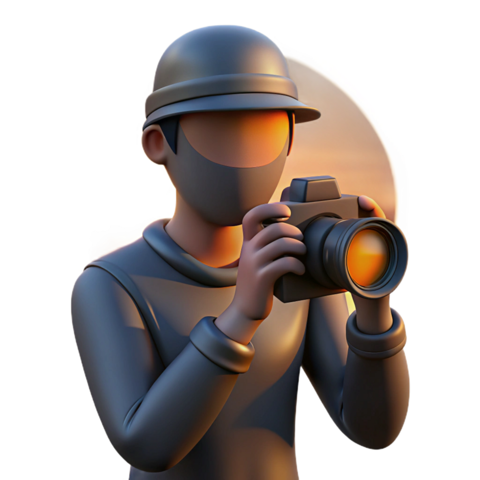 beautiful traditional Photographer Silhouetted Against Sunset Cutout genuine png