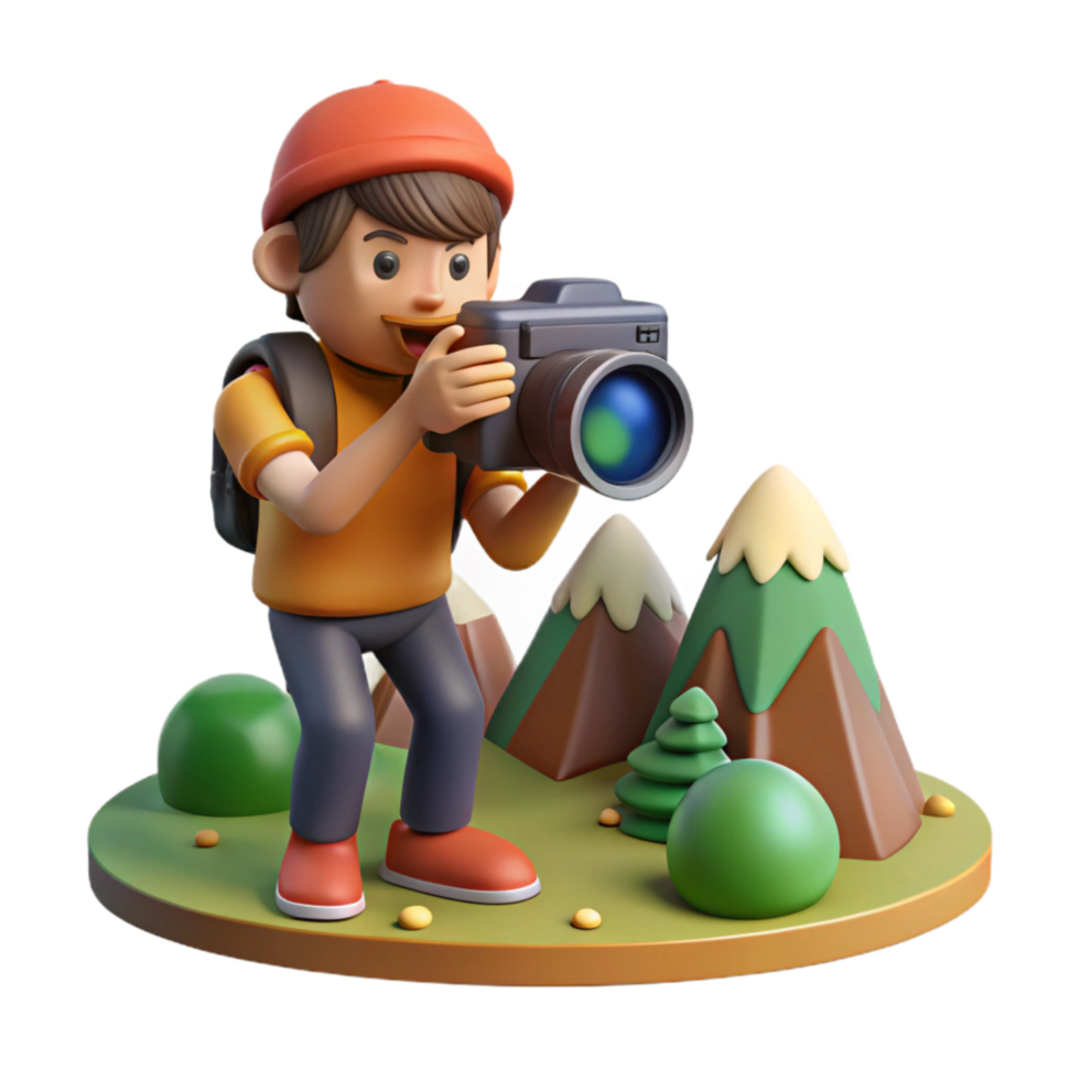 extraordinary artistic Photographer Taking Landscape Photo Transparent Background genuine png