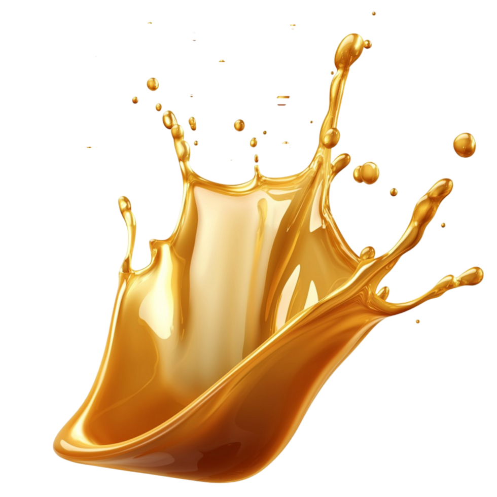 Golden splash creating a dynamic istic motion png