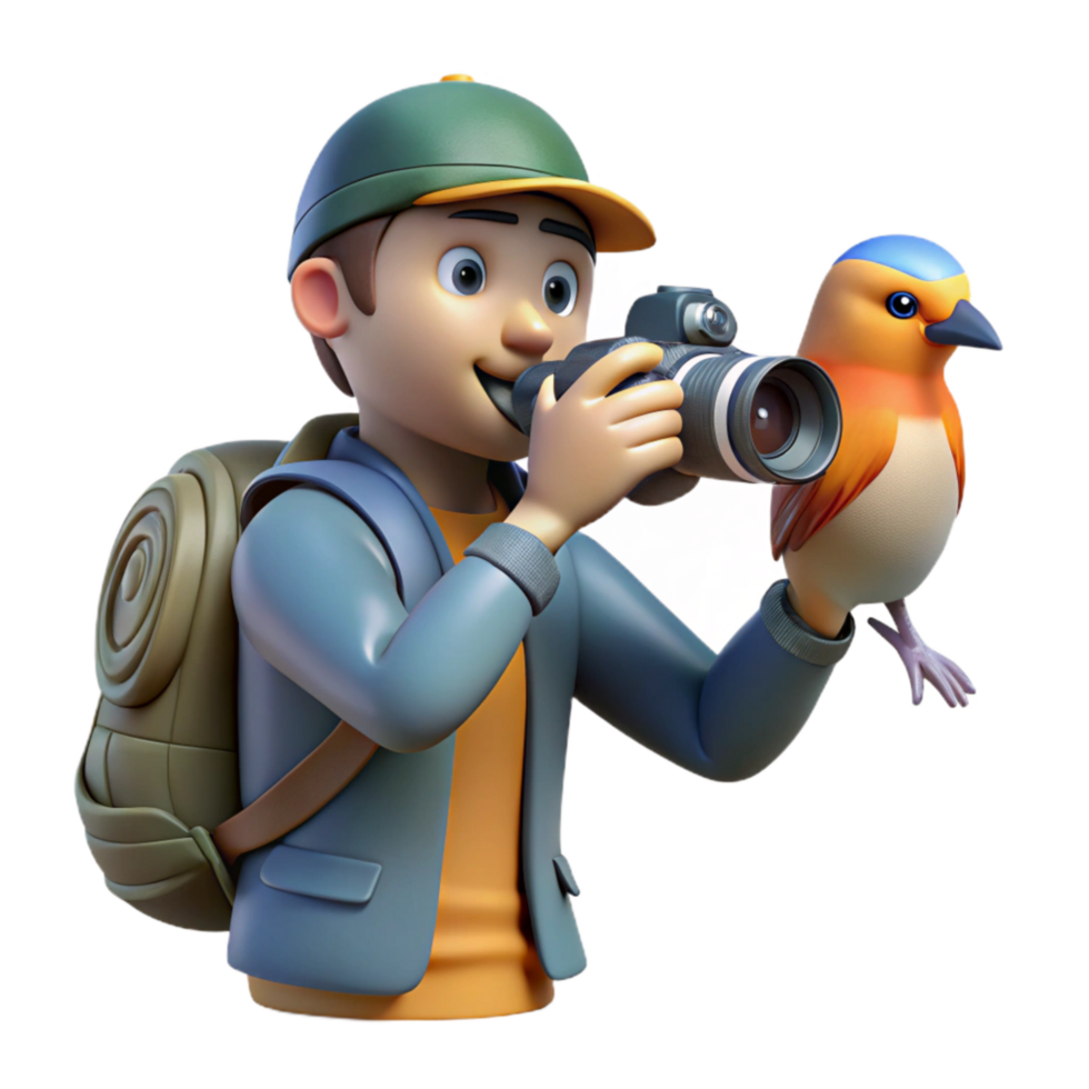 magnificent creative Photographer Taking Photo of Wildlife Cutout png