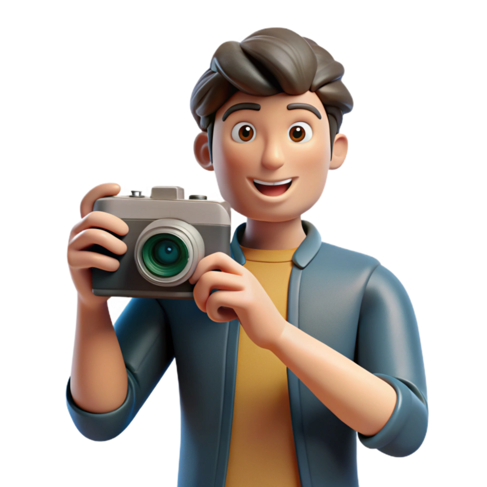 magnificent creative Photographer Taking Selfie with Camera Transparent Background professional png