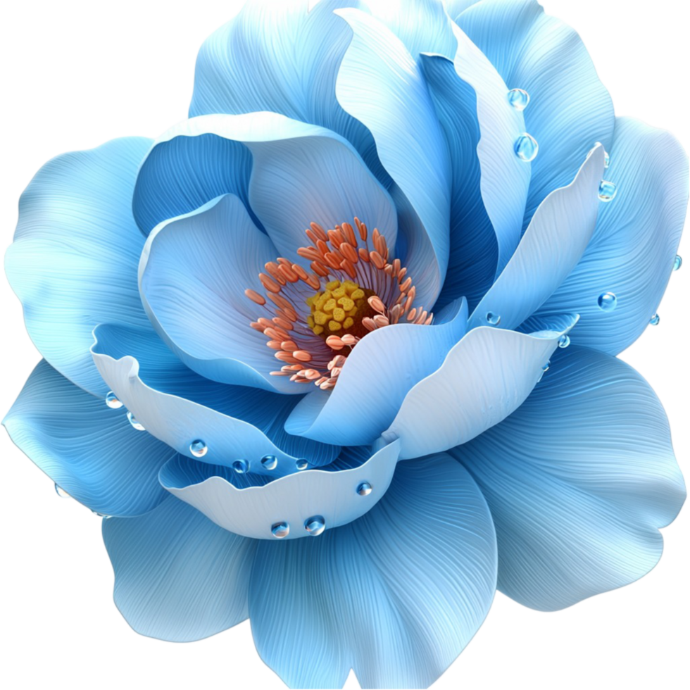 Beautiful blue flower delicate petals intricate details png