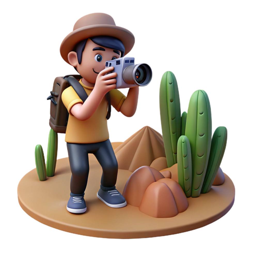 impressive classic Photographer with Camera Capturing Mountain Landscape exclusive png