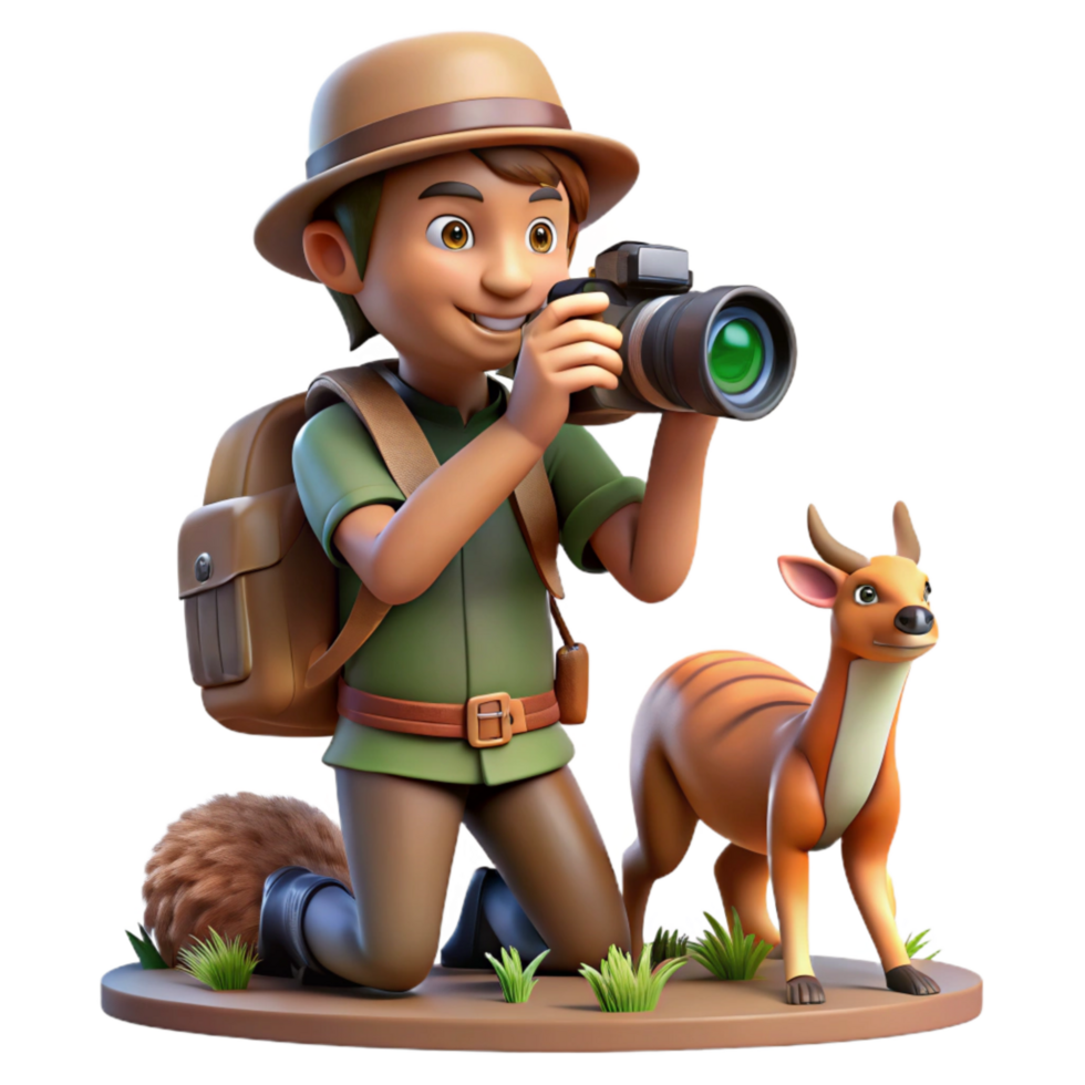 impressive creative Photographer with Camera Capturing Mountain Landscape exclusive png
