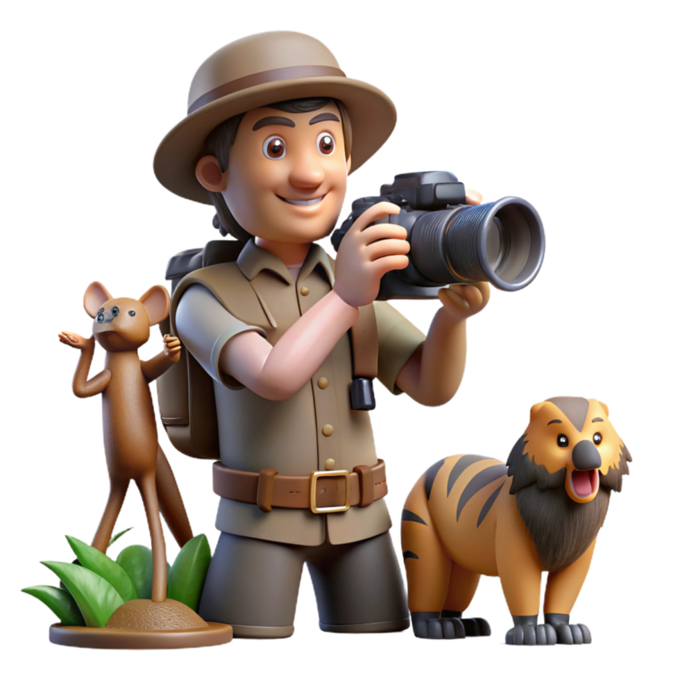 impressive contemporary Photographer with Camera Capturing Mountain Landscape original png