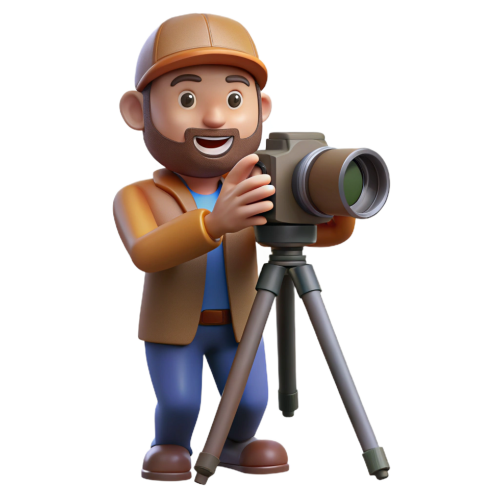 magnificent creative Photographer with Camera on Beach Cutout detailed png