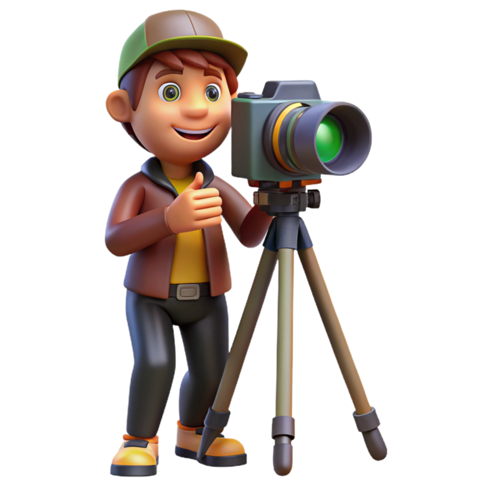beautiful minimalist Photographer with Camera on Beach Cutout authentic png
