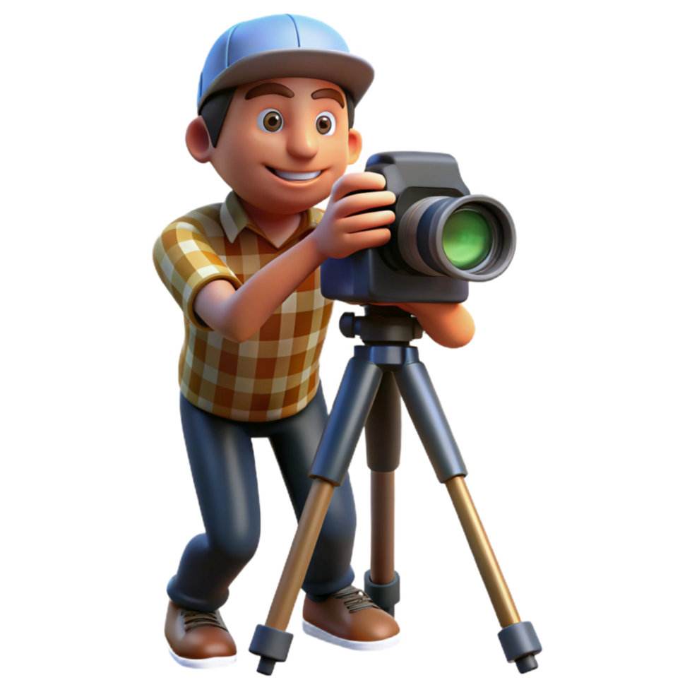 impressive minimalist Photographer with Camera on Beach Cutout png