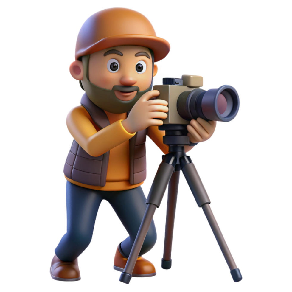 serene modern Photographer with Camera on Beach Cutout professional png