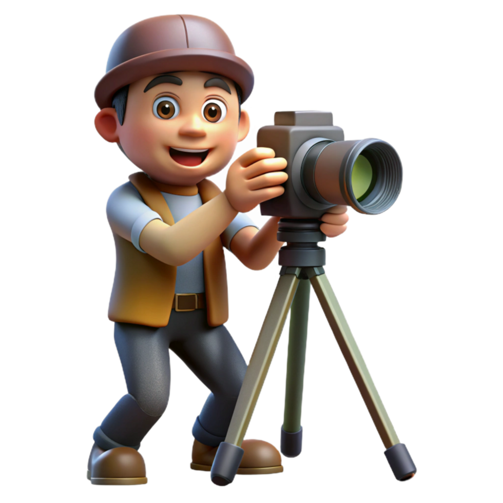 elegant classic Photographer with Camera on Beach Cutout png
