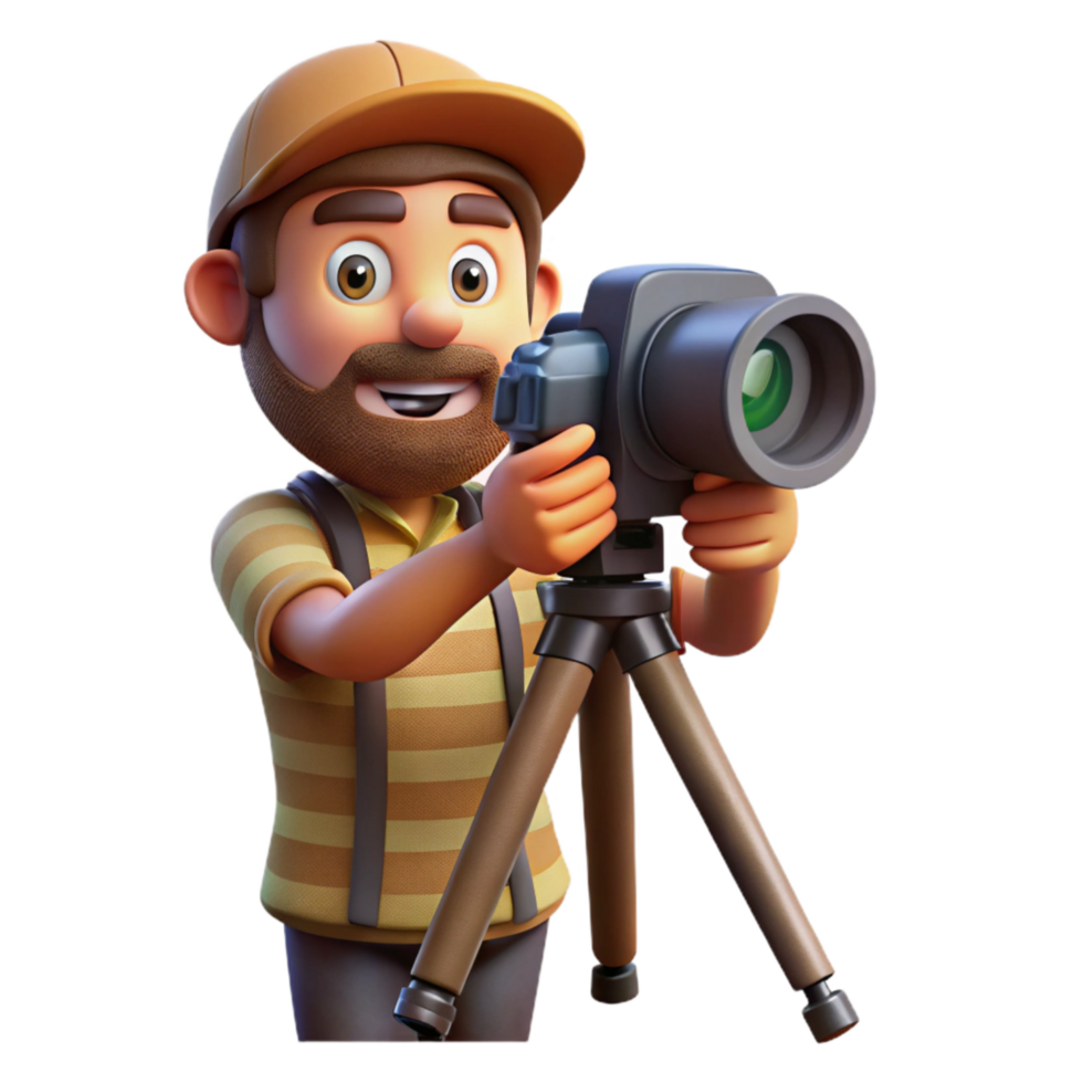 wonderful modern Photographer with Tripod Cutout png