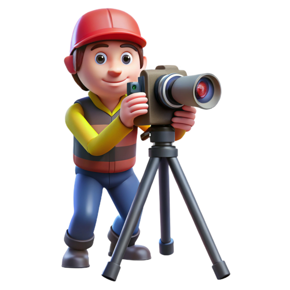 serene minimalist Photographer with Tripod Cutout high resolution png