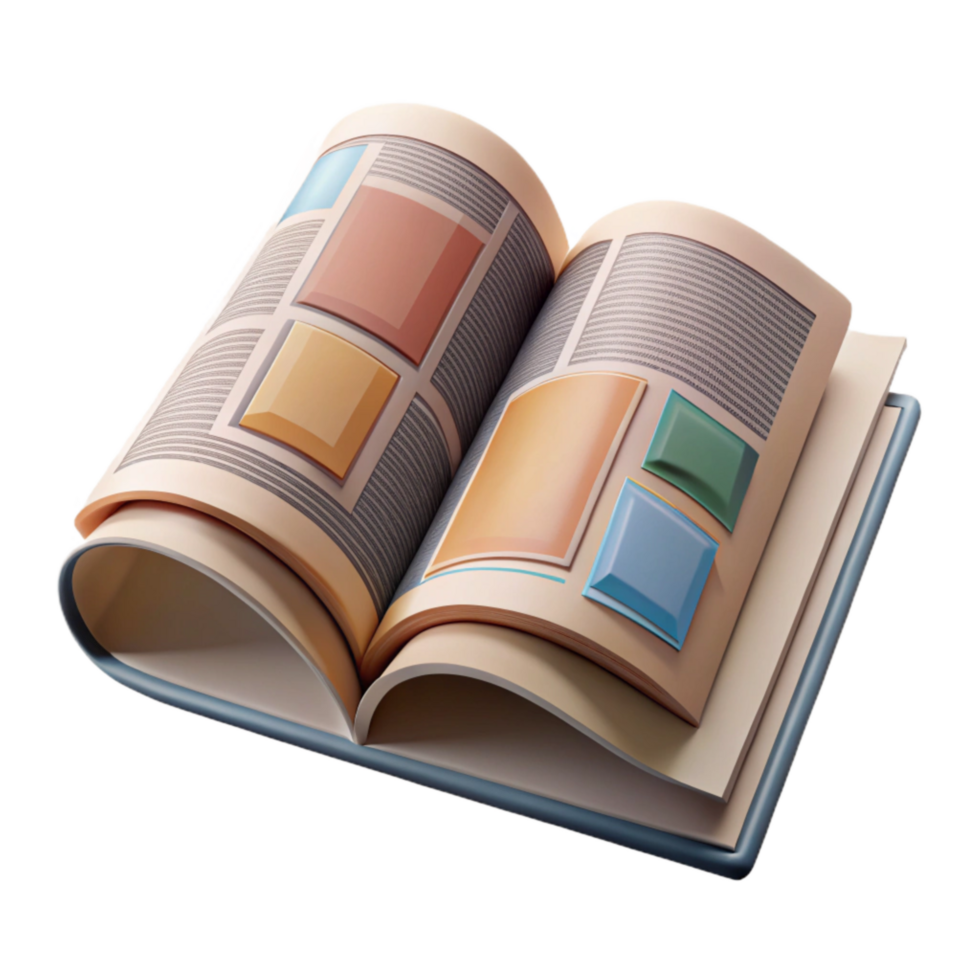 dramatic minimalist Photography Magazine Open Page Transparent Background premium png
