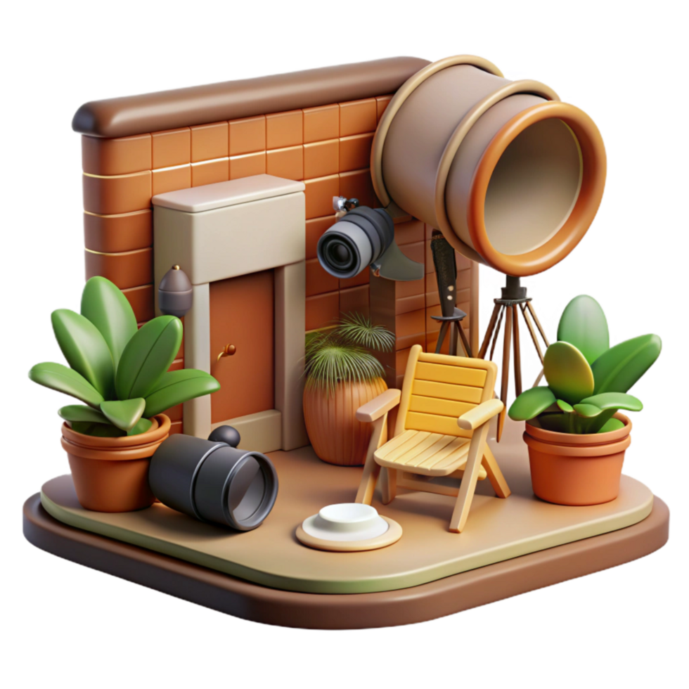 serene modern Photography Workshop Scene Cutout detailed png