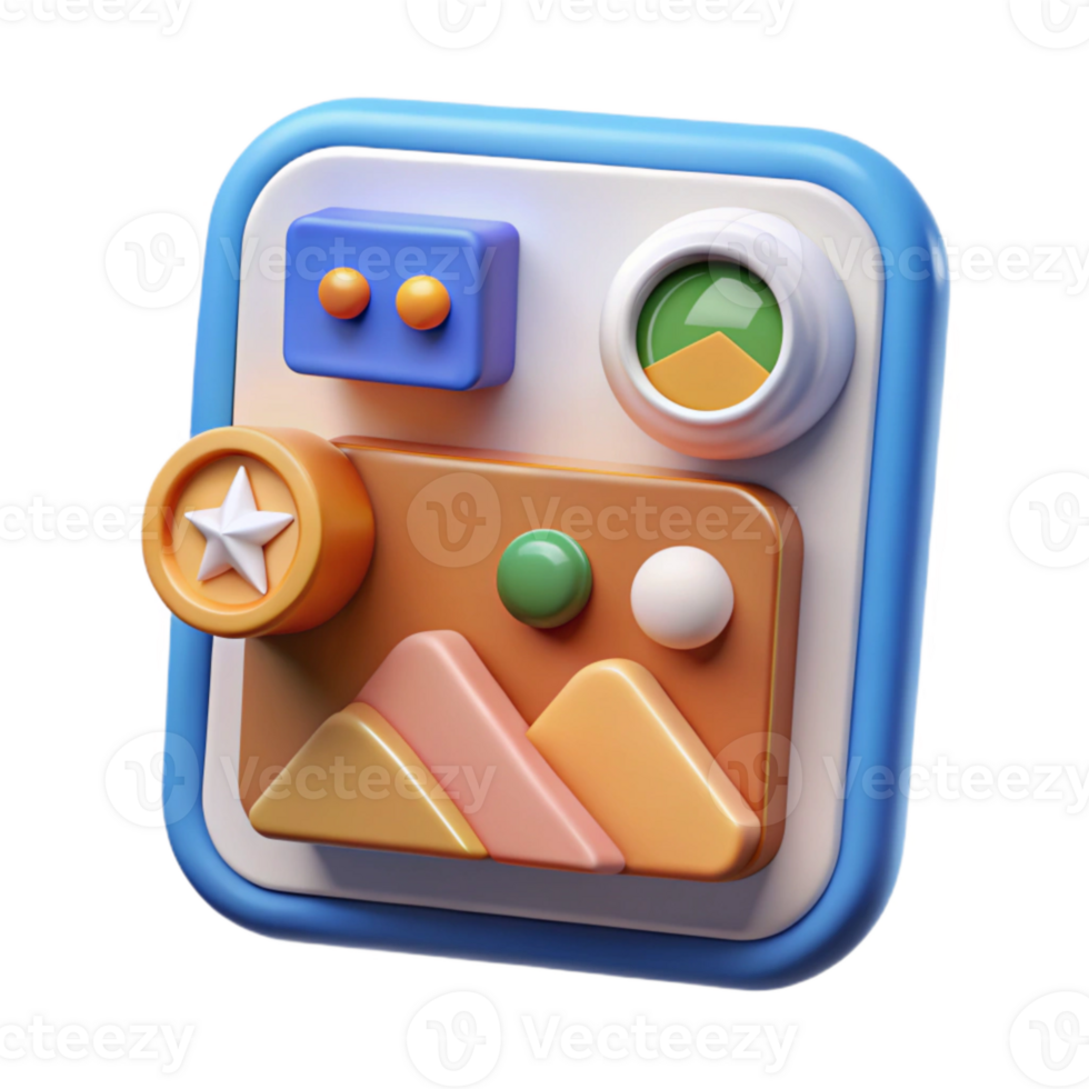 vibrant contemporary Photo Sharing App Interface Transparent Background detailed png