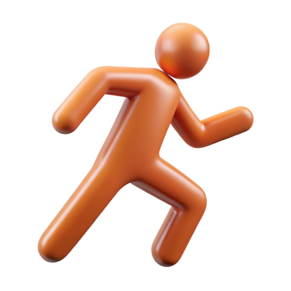 magnificent traditional Physical Health Icon with Running Figure Isolated professional png