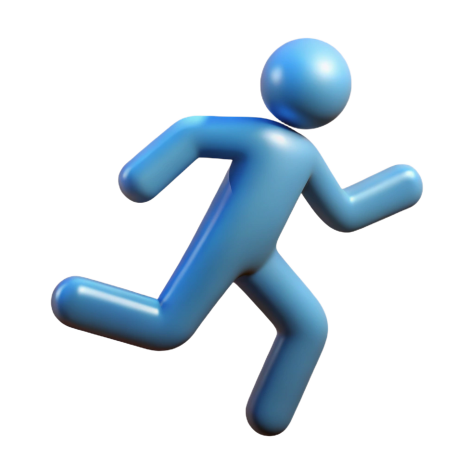 serene classic Physical Health Icon with Running Figure Isolated original png