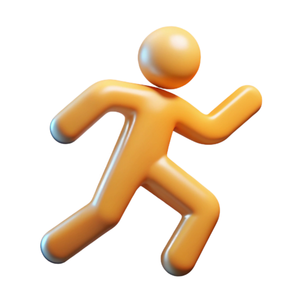 wonderful rustic Physical Health Icon with Running Figure Isolated png
