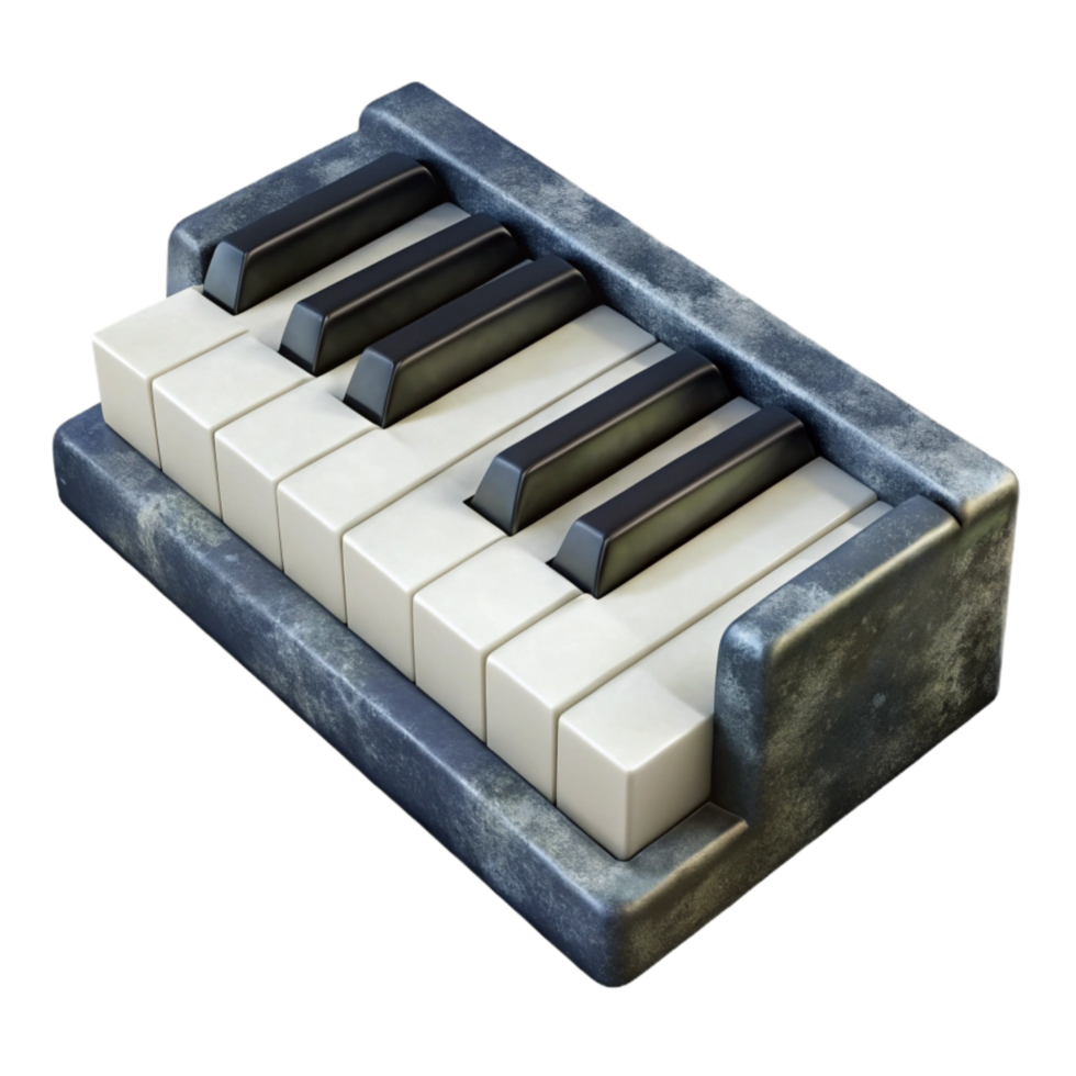 beautiful rustic Piano Keys Black and White Cutout png