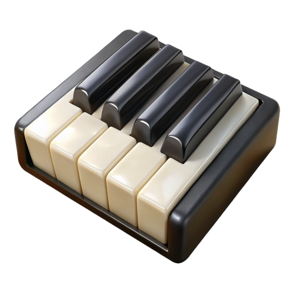 vibrant minimalist Piano Keys Ivory and Ebony Finish Cutout Transparent Background original png