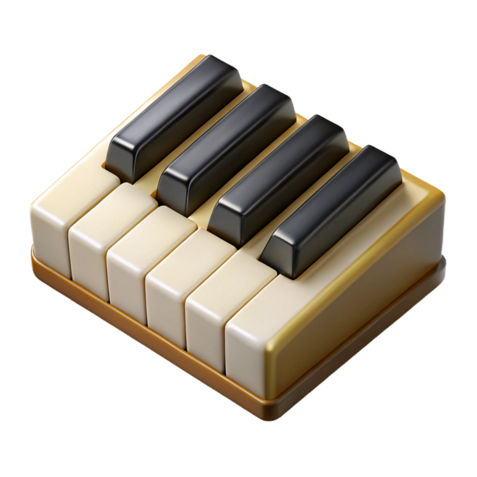 magnificent traditional Piano Keys Ivory and Ebony Finish Cutout Transparent Background png