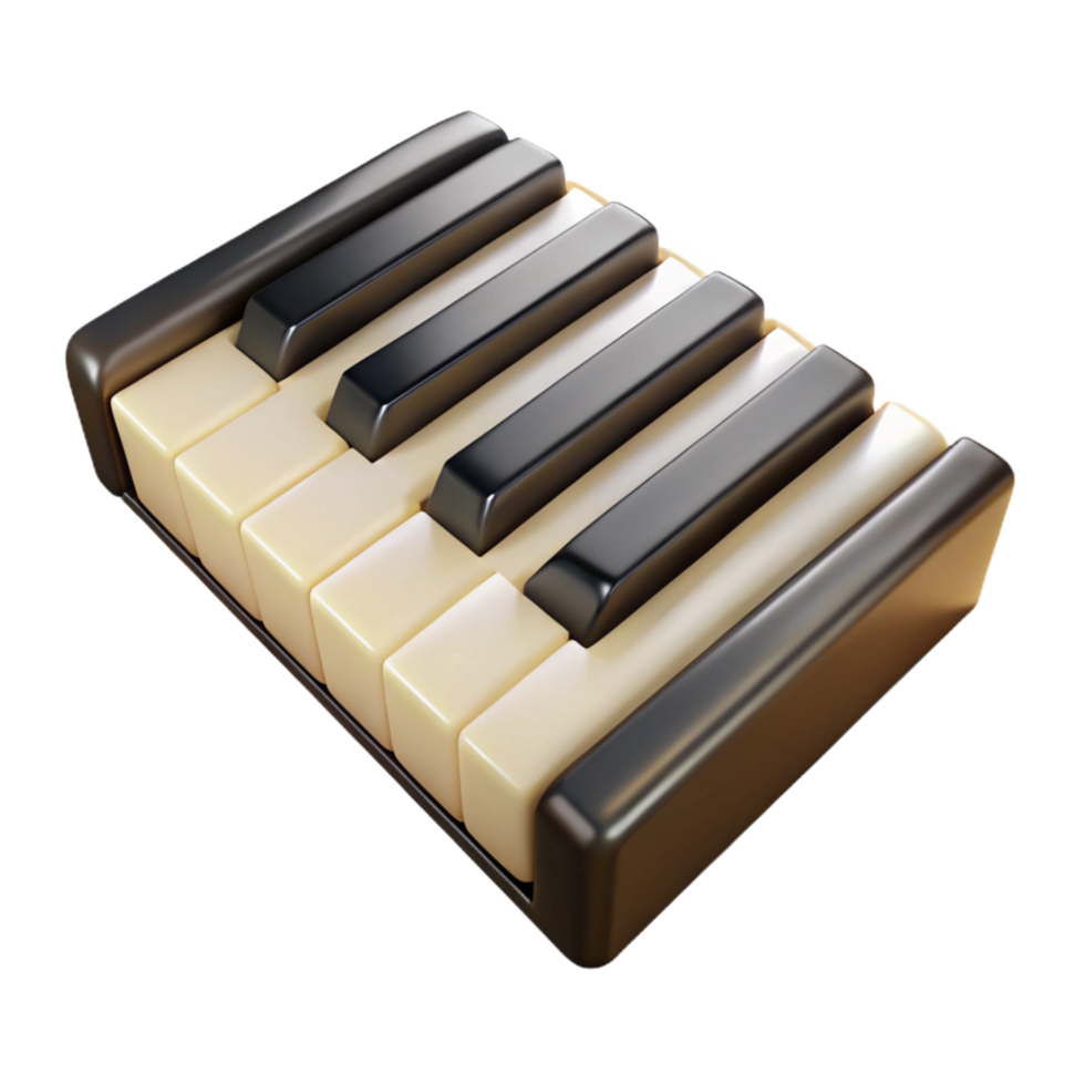 impressive minimalist Piano Keys Ivory and Ebony Finish Cutout Transparent Background png