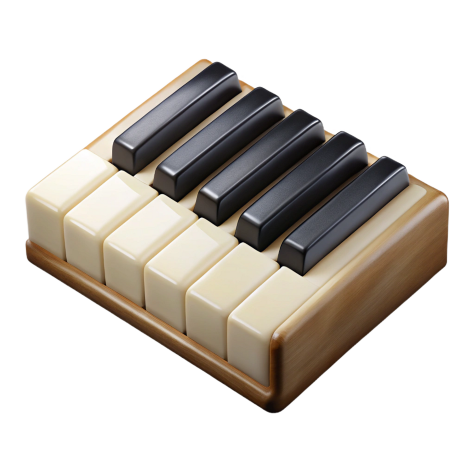 dramatic contemporary Piano Keys Ivory and Ebony Finish Cutout Transparent Background detailed png