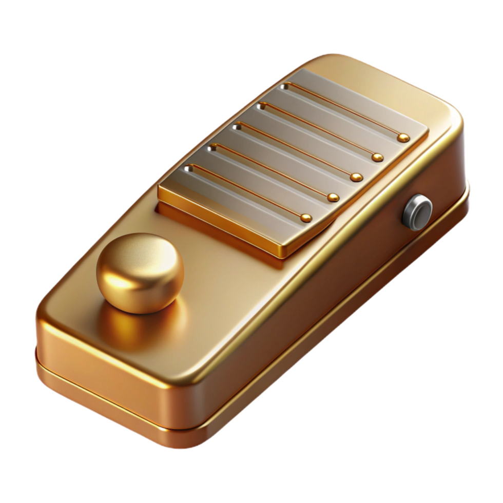 extraordinary modern Piano Pedal Brass Finish Isolated Cutout with Realistic Reflections authentic png