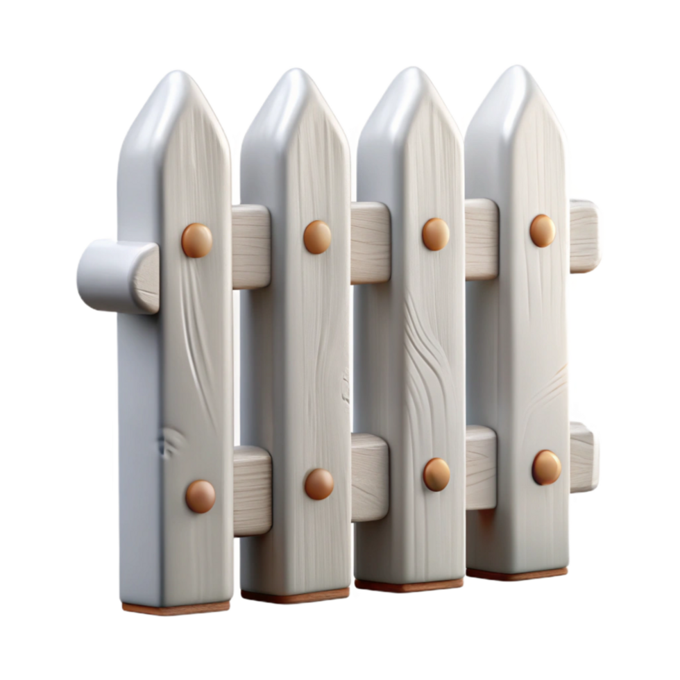wonderful classic Picket Fence Post with White Paint high resolution png