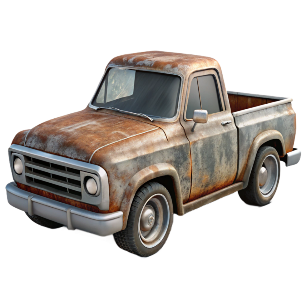 extraordinary artistic Pickup Truck with Chrome Bumpers Cutout high resolution png