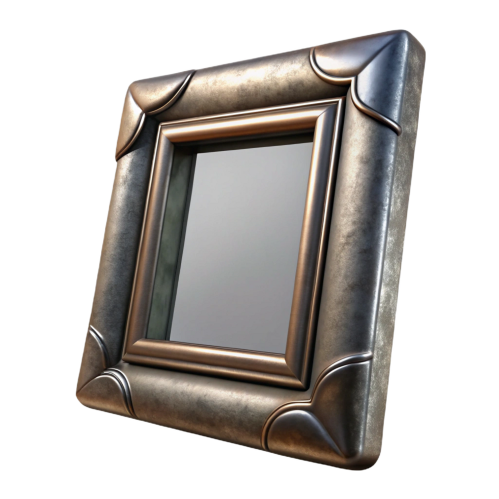 wonderful rustic Picture Frame Metal Finish Isolated Cutout high quality png