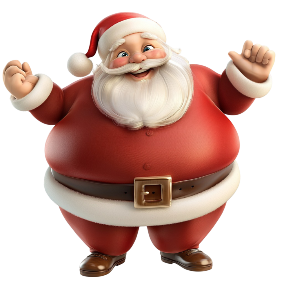 Cheerful Santa Claus a big belly wearing a red outfit png