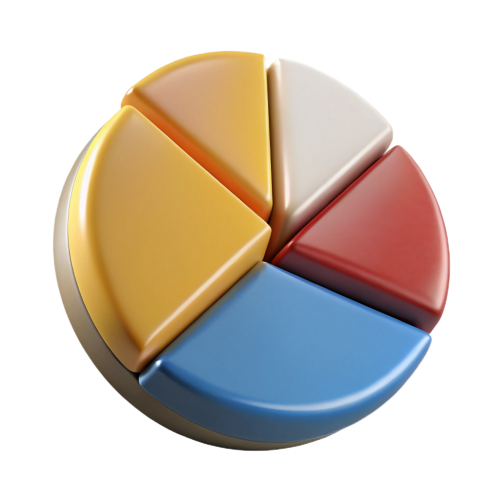beautiful creative Pie Chart with Market Share Cutout high quality png