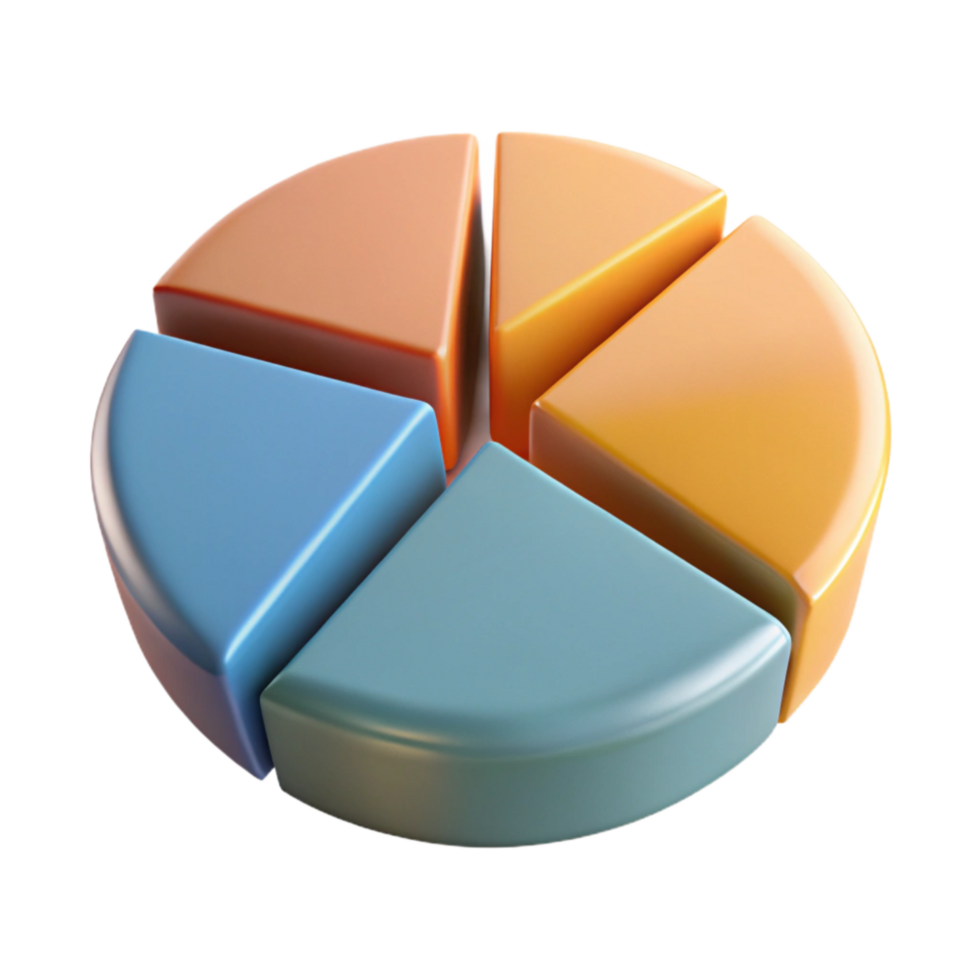 serene traditional Pie Chart with Market Share Cutout high quality png