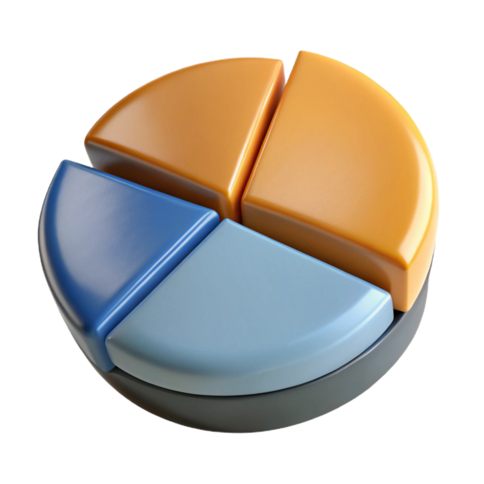 stunning classic Pie Chart with Market Share Cutout original png