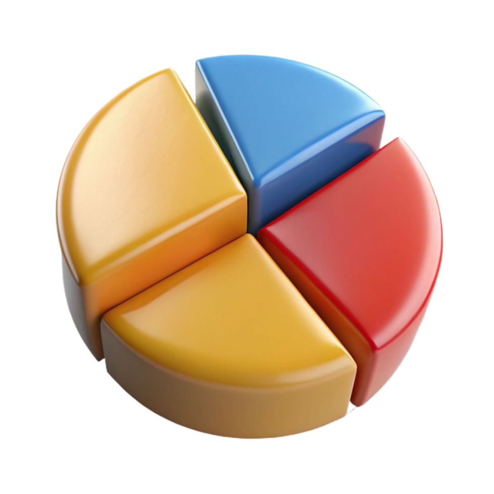 serene artistic Pie Chart with Market Share Cutout exclusive png