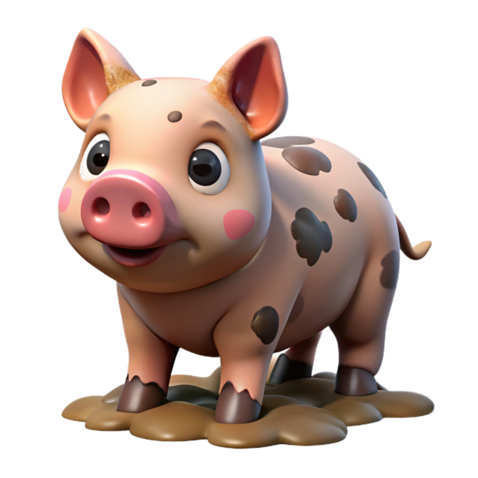 dramatic traditional Pig in Mud png