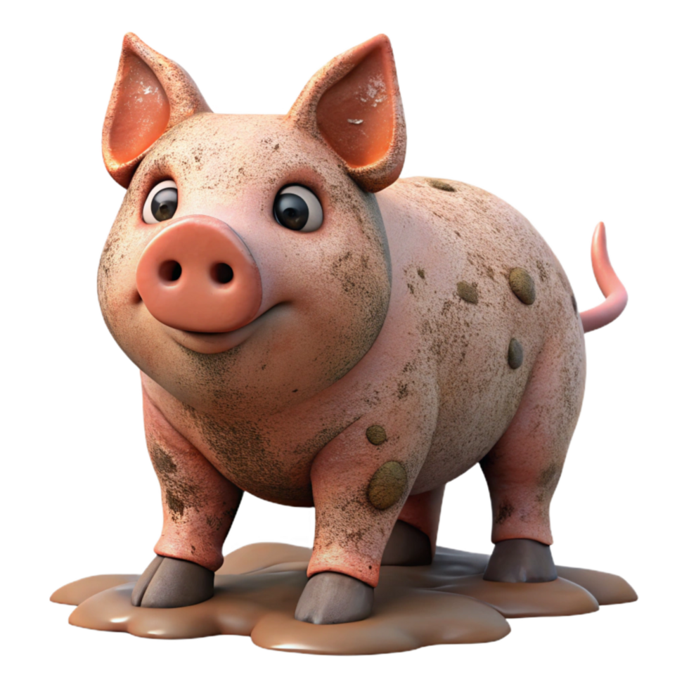 extraordinary creative Pig in Mud premium png