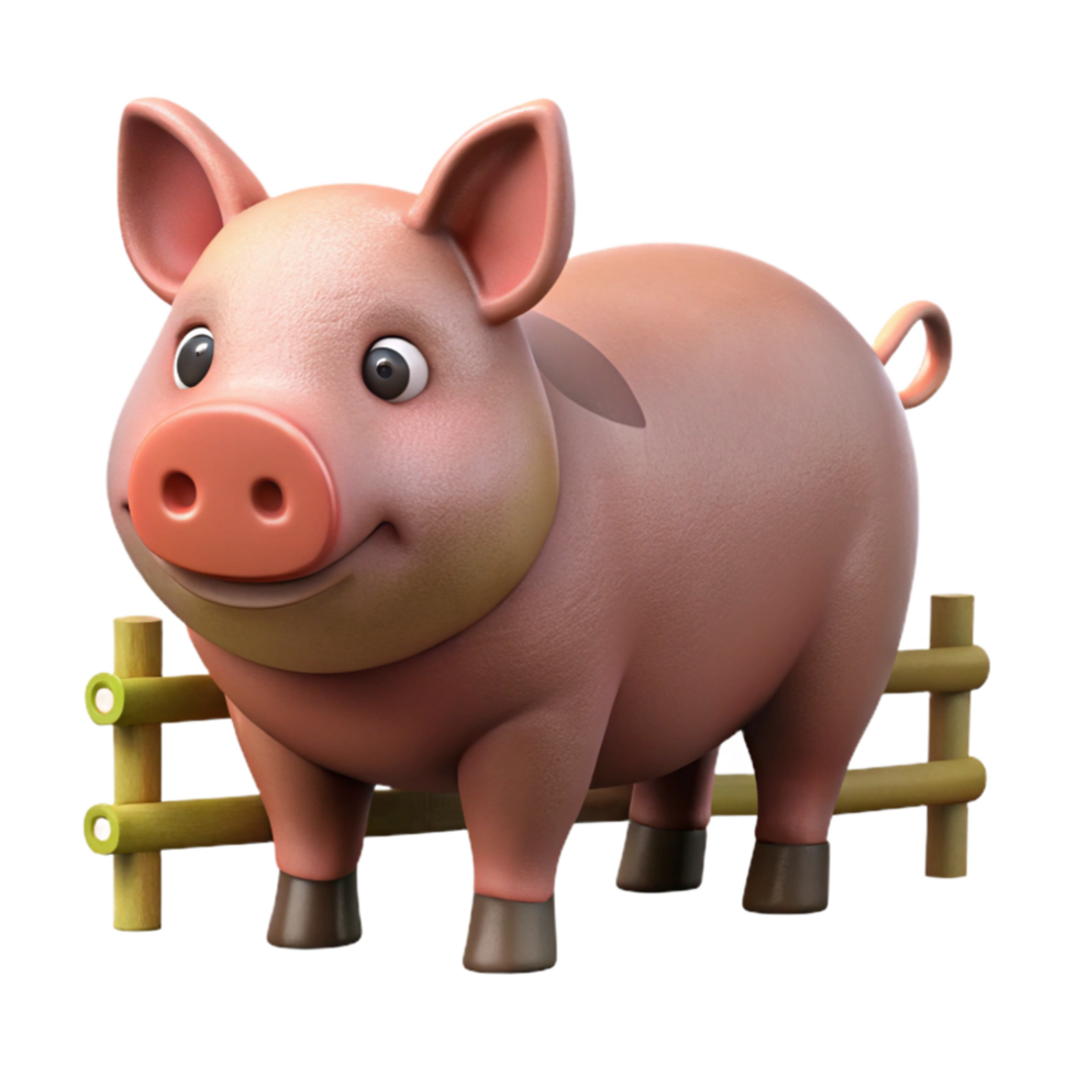 stunning vintage Pig in Pen Cutout Side View png