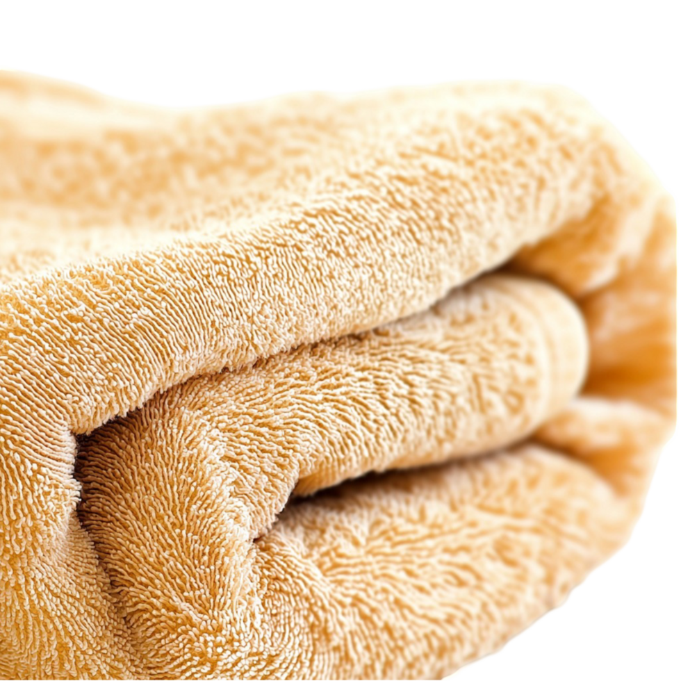 fluffy beige towel neatly folded ready for use png