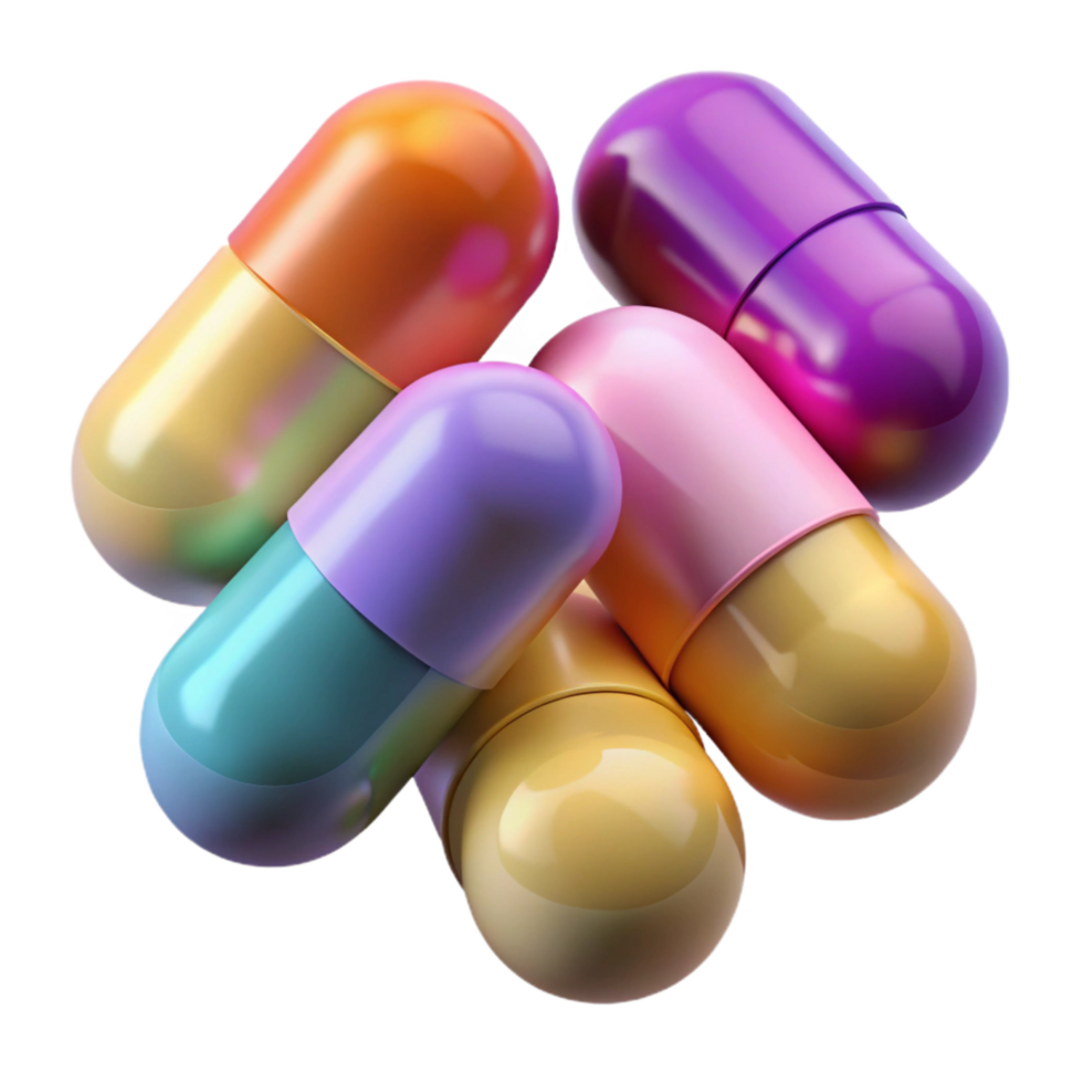 wonderful vintage Pill Capsules Various Colors Transparent Element high quality png