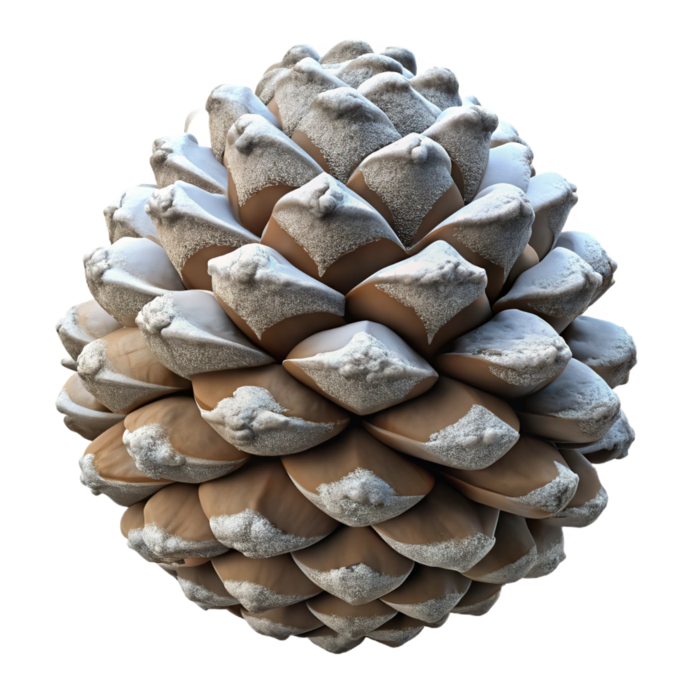extraordinary abstract Pine Cone with Snow Dusting Transparent Background Cutout high quality png